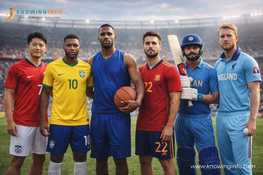 Diverse group of international athletes from different countries representing global talent in professional sports