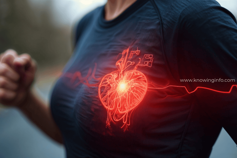Human heart with symbols of high blood pressure, diabetes, obesity, and healthy habits